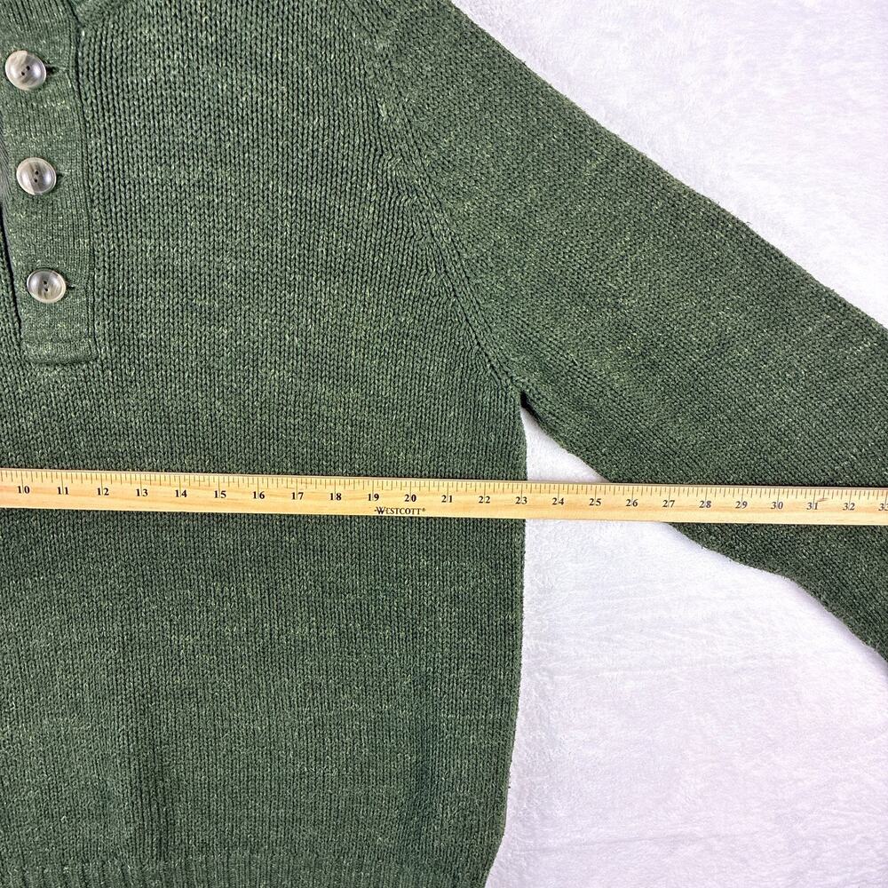 VTG LL Bean Sweater Mens XL Green Henley Fisherman Classic Preppy Heritage Cabin - Picture 6 of 8